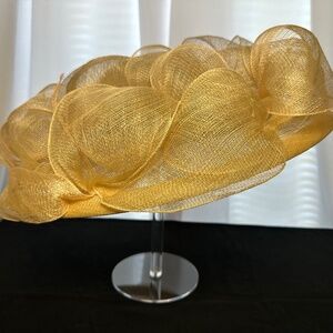VINTAGE 1960s Marzi Firenze for Neiman Marcus Champagne Straw Church Derby Hat